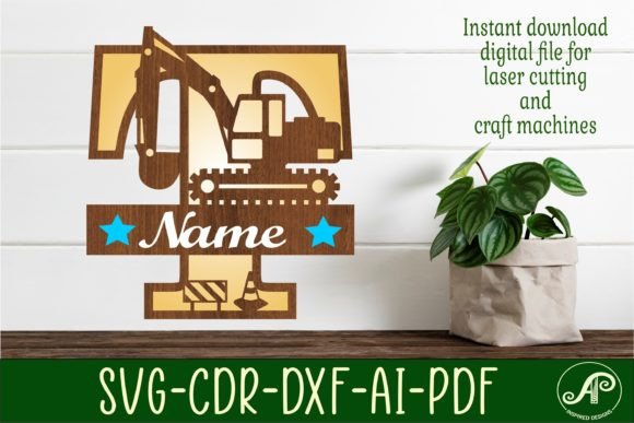 Digger Capital Monogram Letter T SVG for Laser Projects