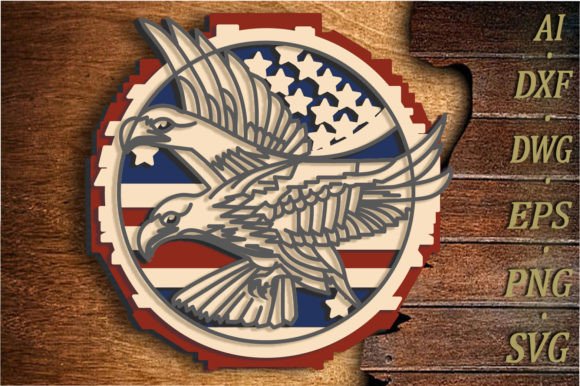 Elevate Designs with 3D Patriotic Eagle Art