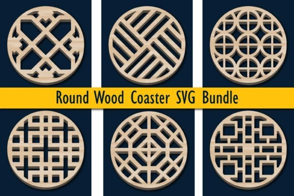 Elevate Your Craft Business with a Premium Laser-cut Round Wood Coaster SVG Bundle