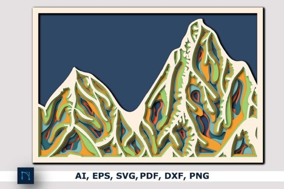 Elevating Design with 3D Mountain-Cricut SVG-CNC Laser Cut Technology