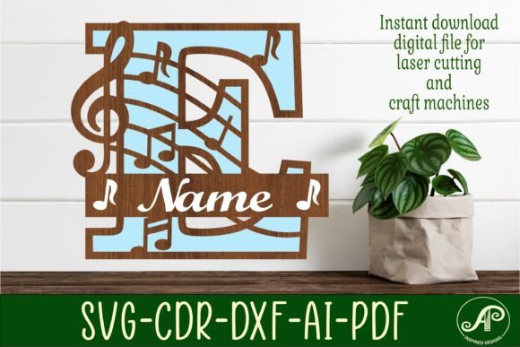Evaluating the Music Monogram Letter E SVG Cut File for Laser and Craft Projects