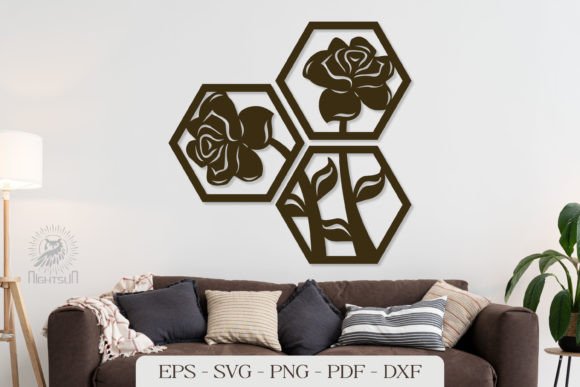 Flower Shape Hexagon Wall Decor SVG Guide