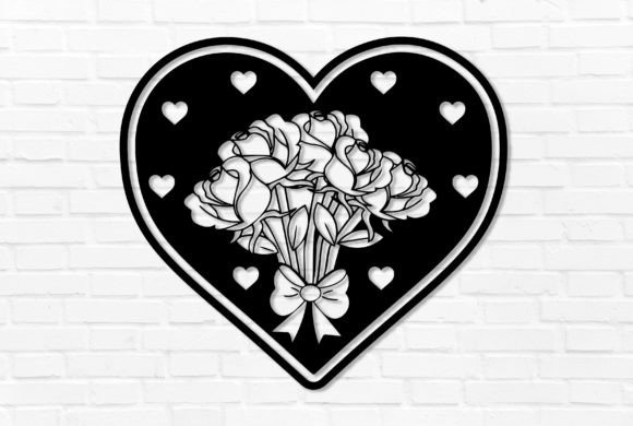 Heart with Rose Wall Decor: Laser Cut Design Guide