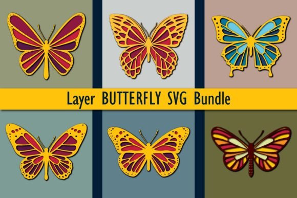 Laser Paper-cut Butterfly SVG Bundle