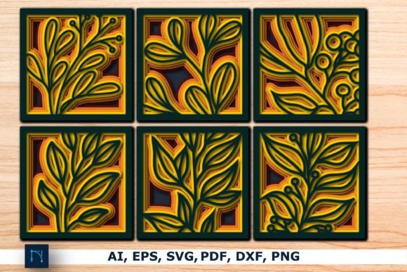 Layer Paper Cut Floral Shadowbox SVG