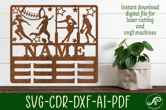 Rugby Female Medal Holder SVG Laser File Guide