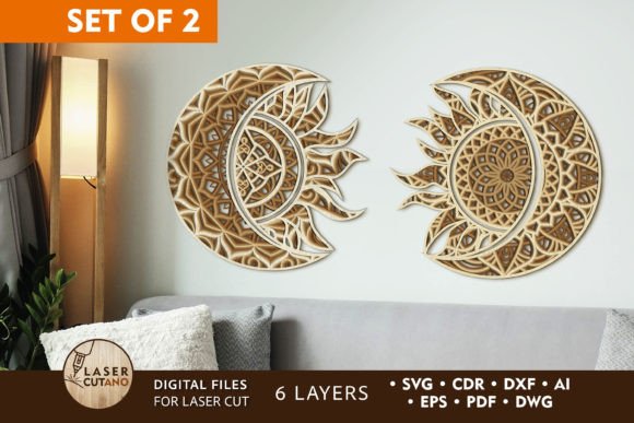 Solar Eclipse Wall Art: Sun & Moon Design